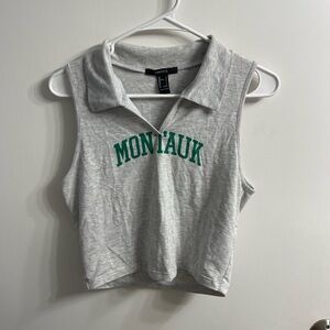 Gray Sleeveless Crop Tank